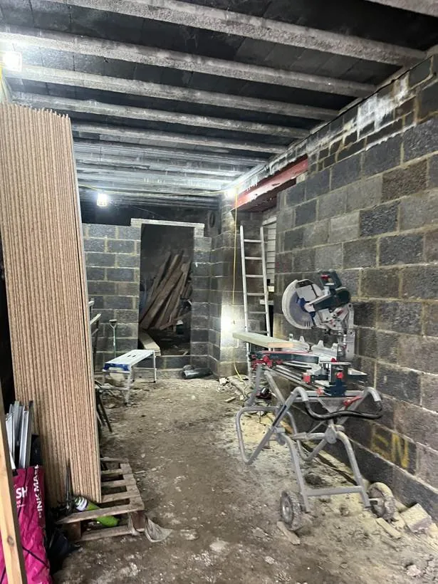the space being built out, ready for first fix, basement conversion in Chinnor